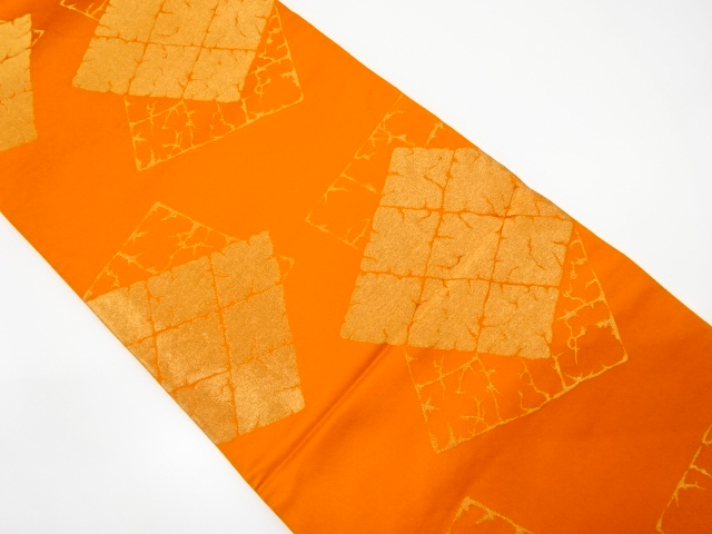 アンティーク　色紙重ね模様織出しリバーシブル全通袋帯（材料）